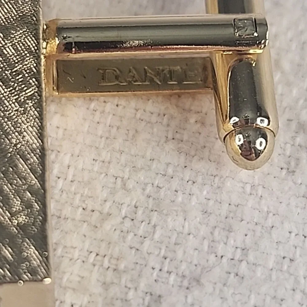 Cufflinks Dante Men's Gold Tone With Jade Stone Insert 1 1/2